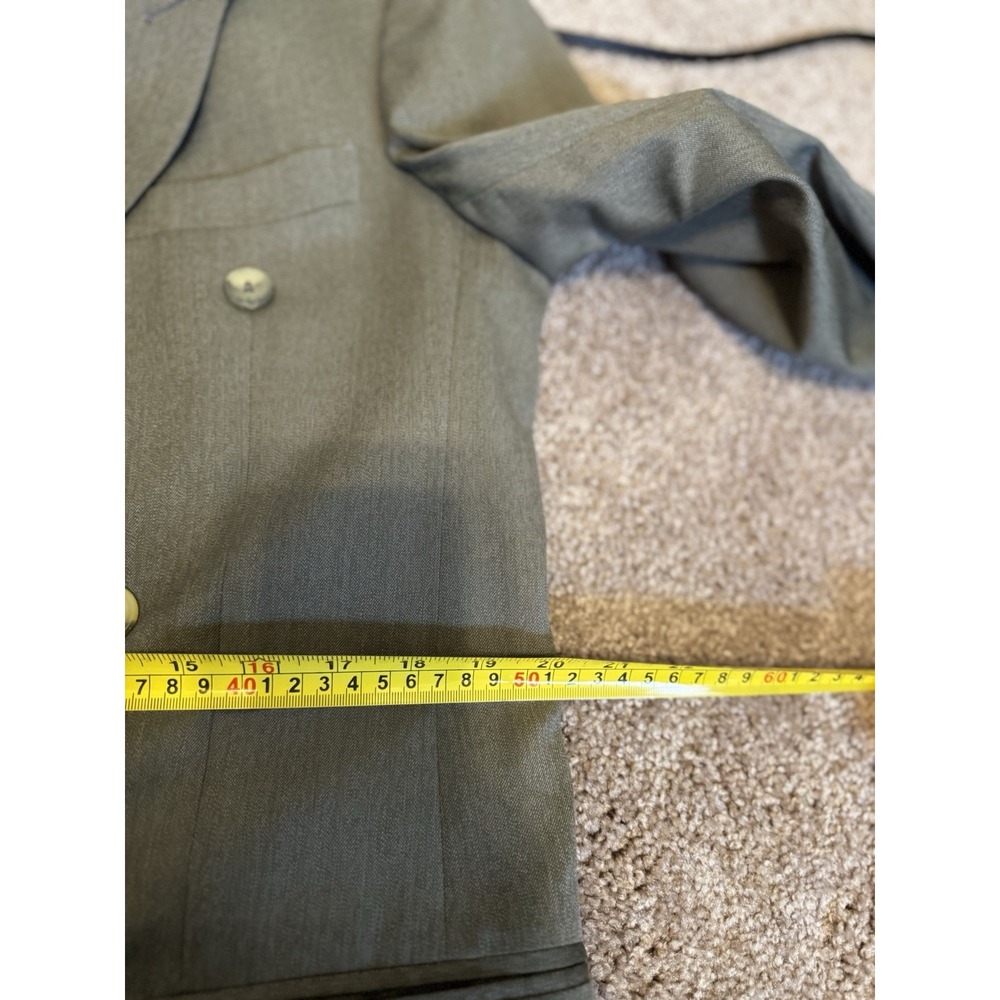 ZYLOS GEORGE MACHADO - MEN'S Gray 100% WOOL DOUBLE-BREASTED - SIZE 40L - Picture 8 of 16